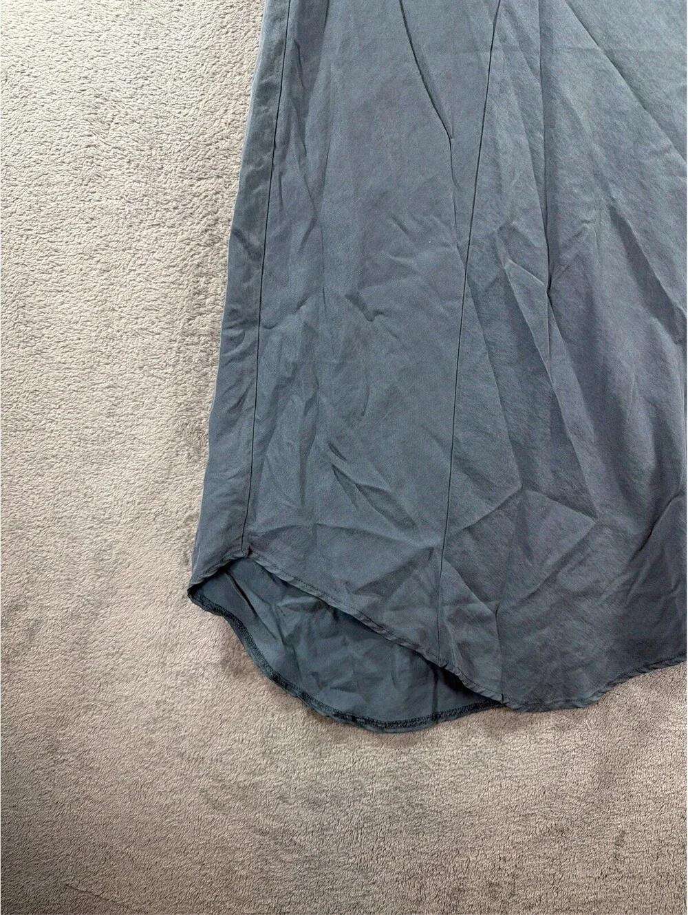 ZARA Women's Blue Asymmetrical Hem Midi Skirt Flowy Solid Size Small